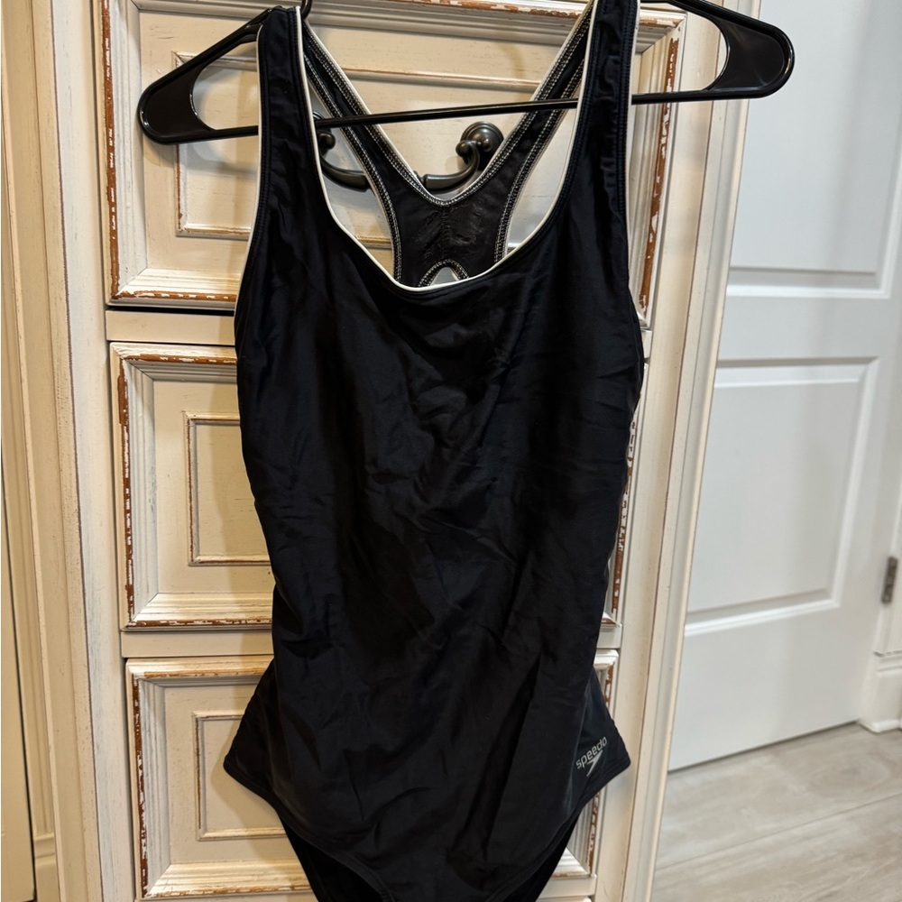 Speedo Black Racerback One-Piece Swimsuit